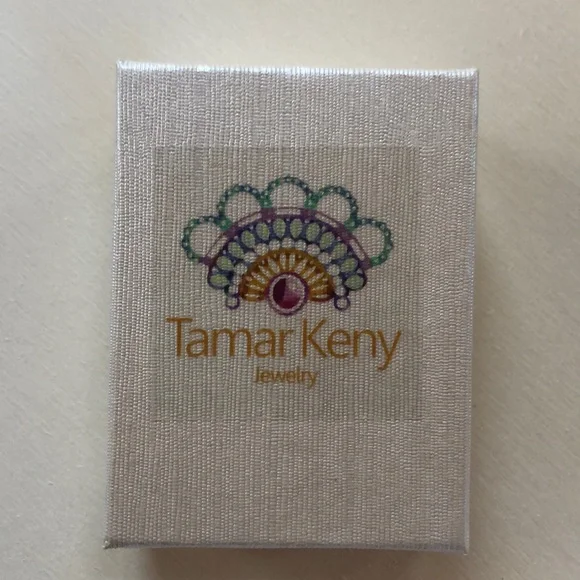 NIB Blue Made in Israel earrings jewel and fabric Gold - Picture 5 of 5